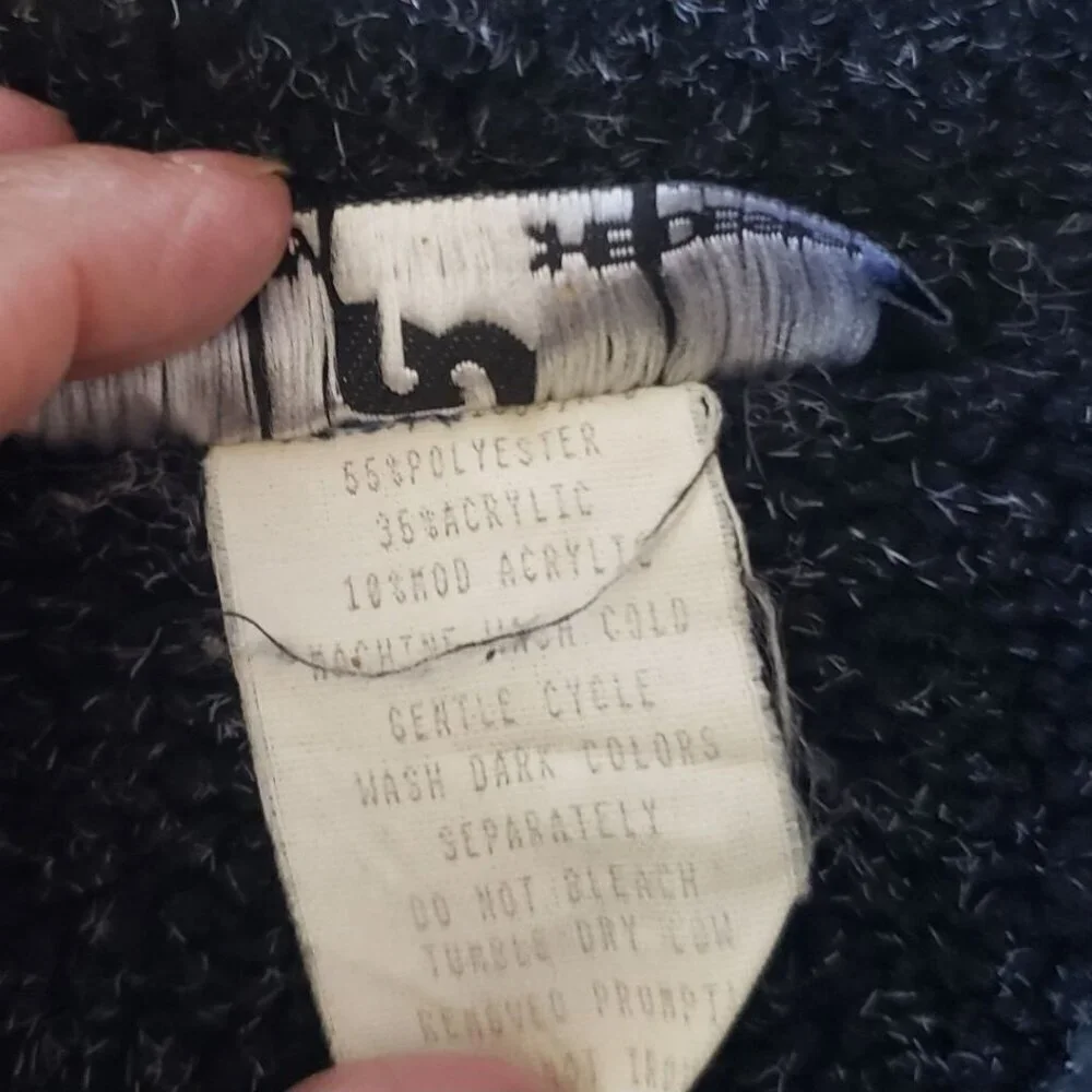 Porsche Design Vtg Pullover Sweater W/ Quarter-Zip & Embroidered Logo Blk Large